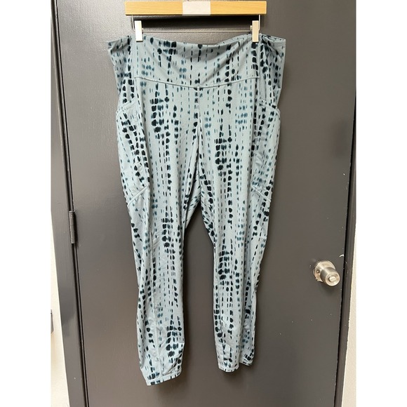 J. Jill Pants - J Jill Fit Sz 2X Performance High Rise Leggings Blue Print Women's